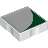 Duplo Tile 2 x 2 with Shape Green Inverse Quarter Disc Print