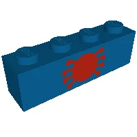 Brick 1 x 4 with Red Spider Print (Spiderman)