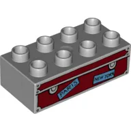 Duplo Brick 2 x 4 with Trunk with 'PARIS' and 'NEW YORK' Labels Print