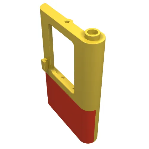 Door 1 x 4 x 5 Train Right with Red Bottom Half Print