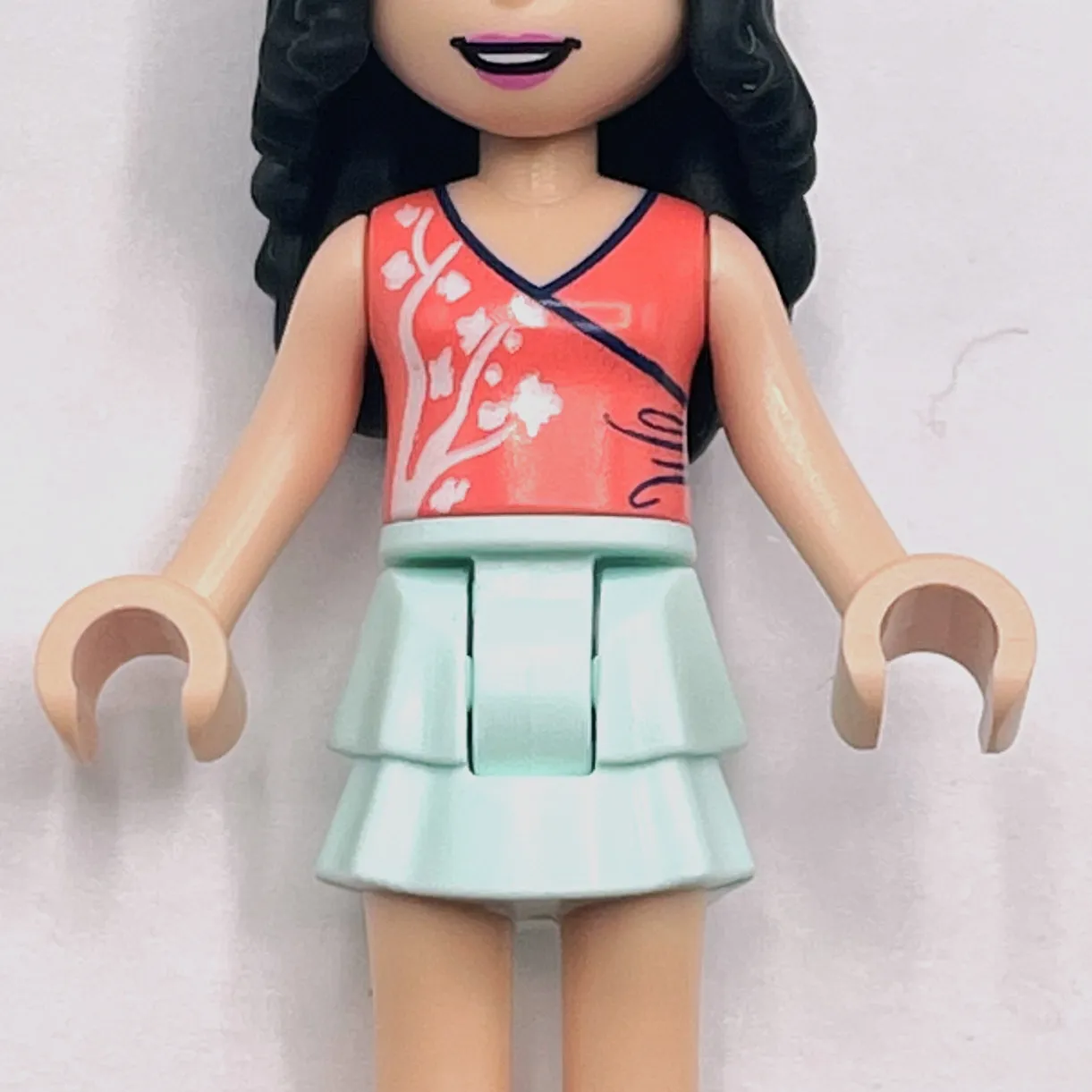 Emma - Coral Top, Light Aqua Skirt, Lavender Shoes