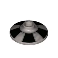 Dish 2 x 2 Inverted [Radar] with Black Stripes/Spokes print