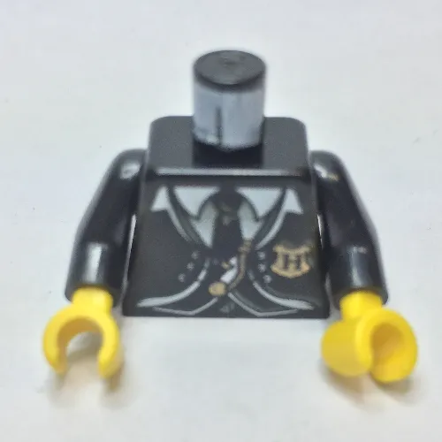 Torso Suit and Tie with Hogwarts Crest Print, Black Arms, Yellow Hands