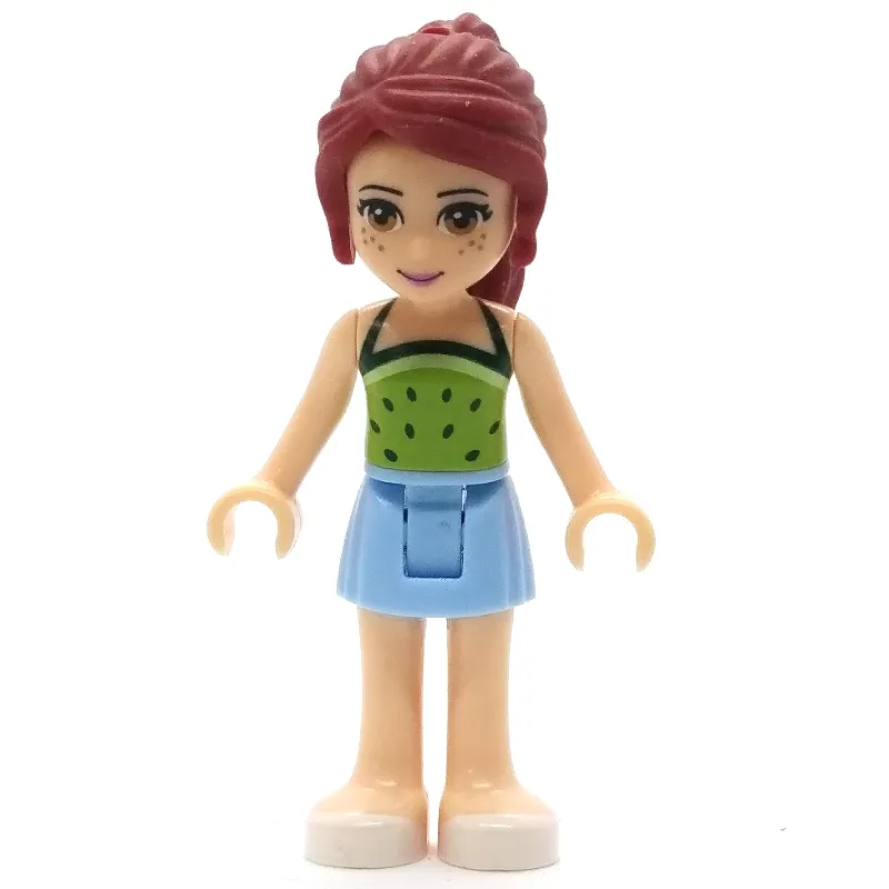 Mia - Lime Top, Bright Light Blue Skirt