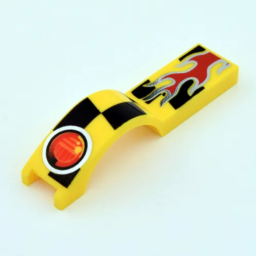 Wheel Arch, Mudguard 1 x 4 1/2 with Flame and Red Taillight Print