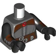Torso, Reddish Brown Belts, Silver Buckles, Cloak, Red Jewel Print, Black Arms and Hands