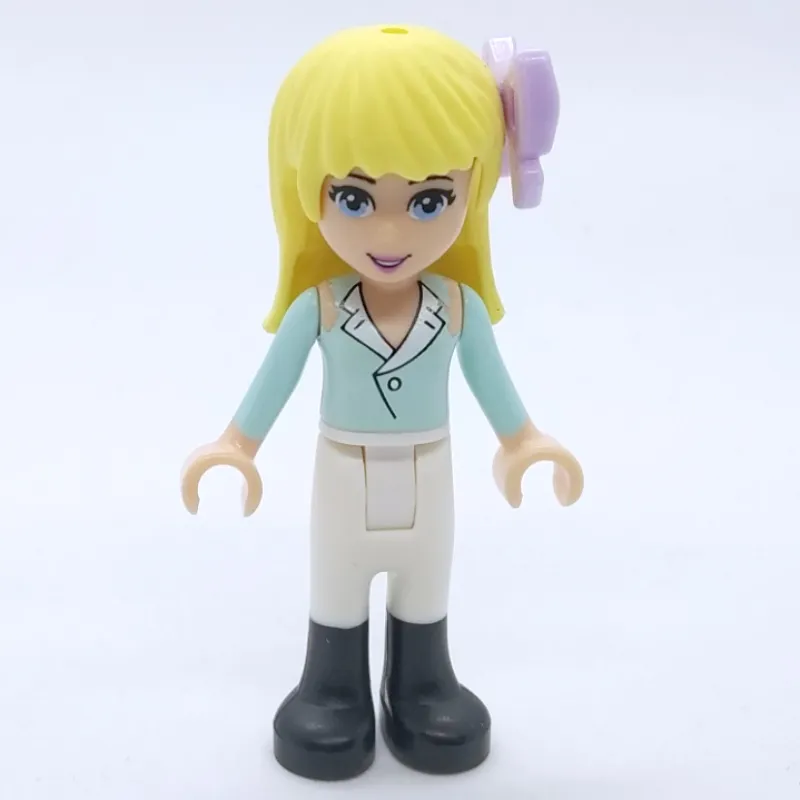 Stephanie - White Blouse, White Trousers, Bow