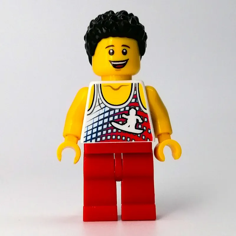 White Torso, Red Legs, Black Hair