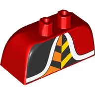 Lower Body, Skirt Wide with Side Hoops (Panniers) with Black/Yellow/Orange Decoration, White Trim Print