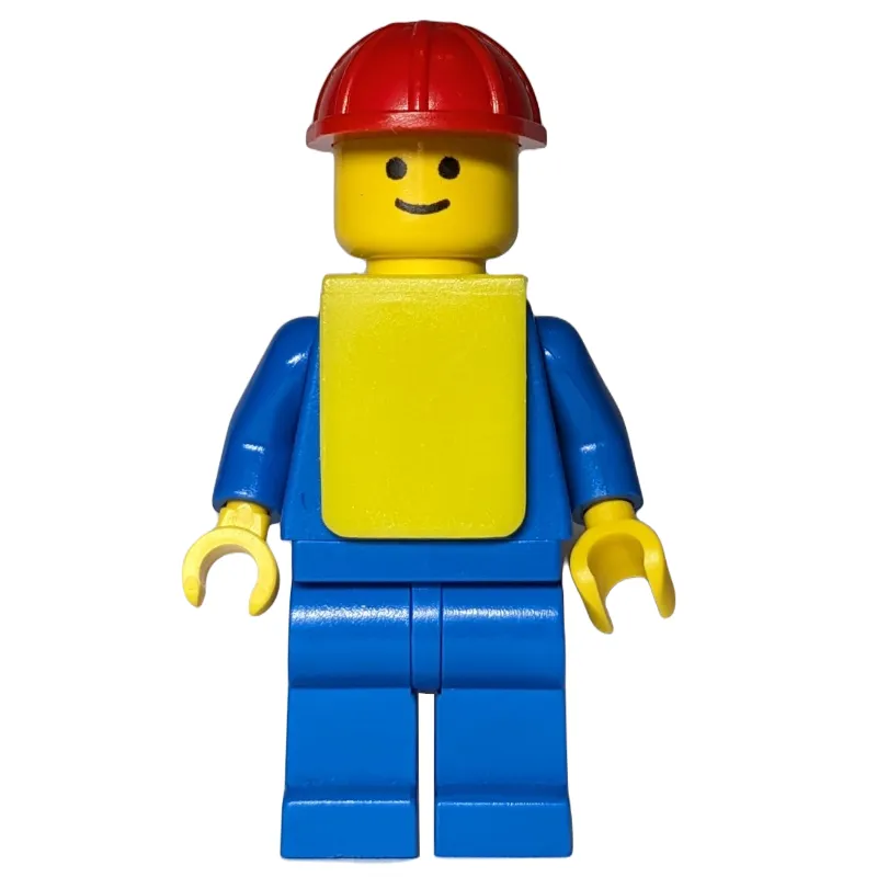 Man - Blue Torso, Blue Legs, Red Helmet, Yellow Vest