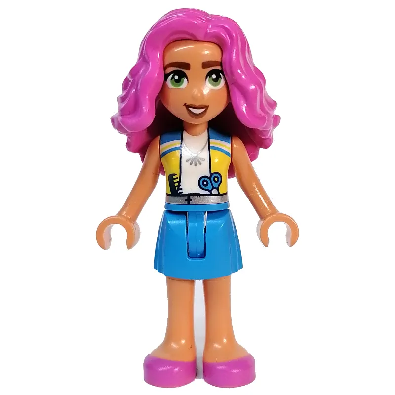 Nadia - White Top, Dark Azure Skirt