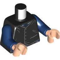Torso, Vest, Buttons, Pockets, Dark Blue Shirt Print, Dark Blue Arms, Light Nougat Hands