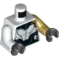 Torso, Odd Arms, Armor with Black Panels Print (Proxima Midnight), Left Pearl Gold Arm, Right White Arm, Black Hands