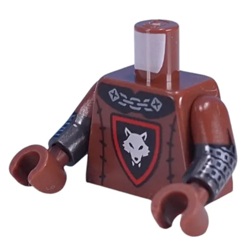 Torso, Dual Molded Arms, Wolfpack Symbol, Black belt, Silver Chainmail Print with Reddish Brown Sleeves Pattern, Pearl Titanium Arms, Reddish Brown Hands