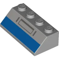 Slope 45° 2 x 4 with Blue Rectangle, Dark Bluish Grey Shapes print