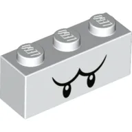 Brick 1 x 3 with Black Eyes and Eyebrows (Boo) Print