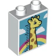 Duplo Brick 1 x 2 x 2 with Bottom Tube with Giraffe Head Height Chart Print