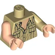 Torso, Odd Arms, Shirt with Pockets Print, Left Tan Arm, Right Light Nougat Arm, Light Nougat Hands