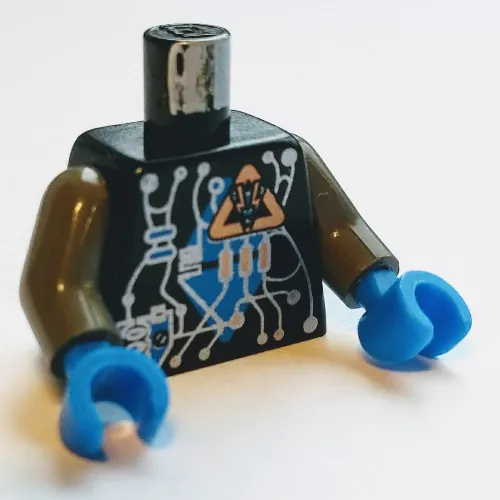 Torso Insectoids Blue Diamond under Circuitry Print, Dark Gray Arms, Blue Hands