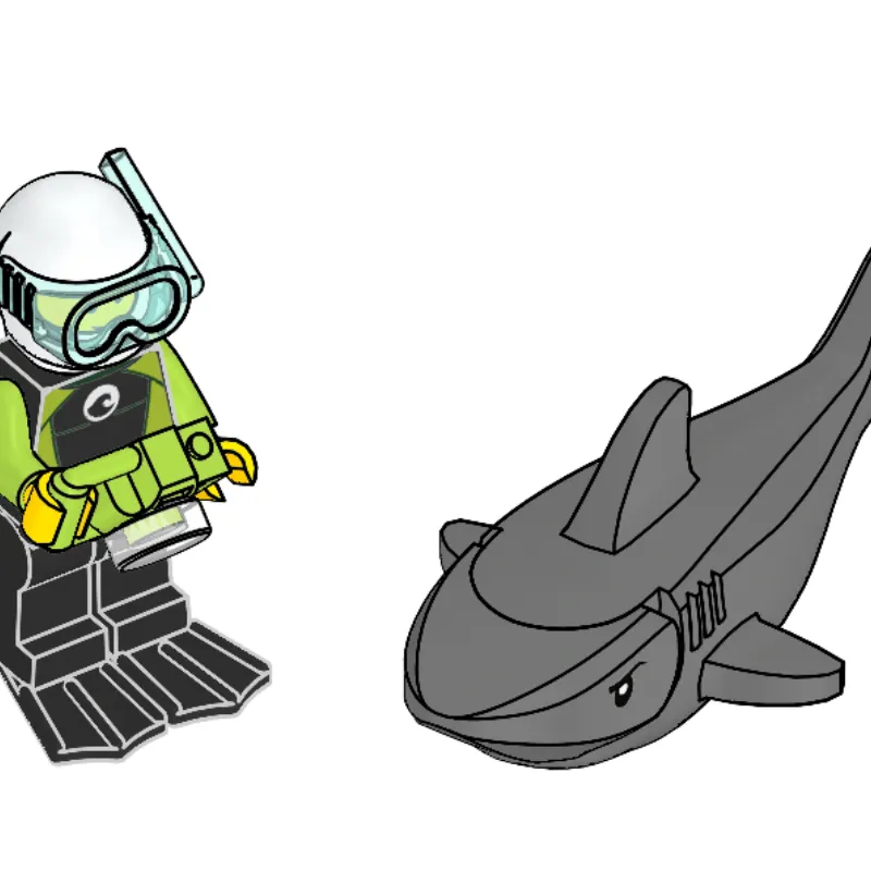 Scuba Diver and Shark