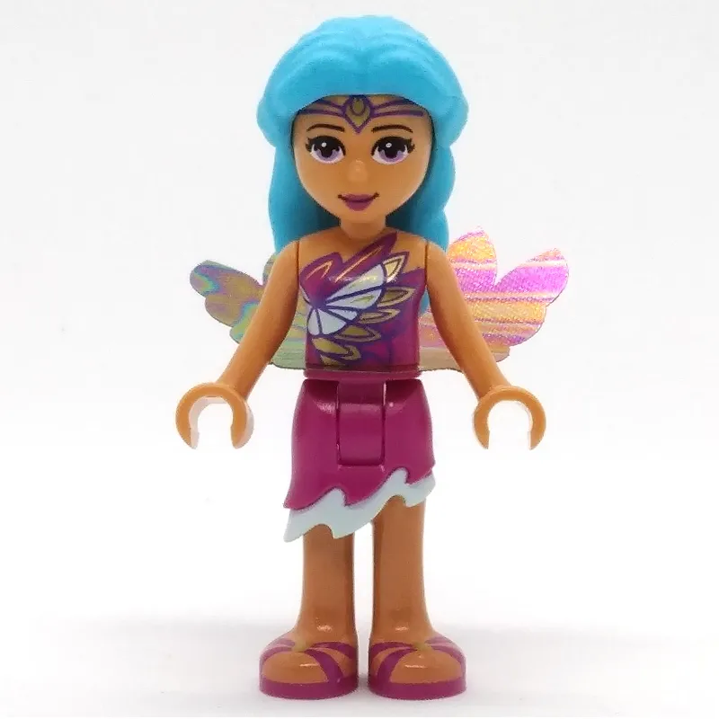 Claire - Magenta Dress, Cape, Medium Azure Hair