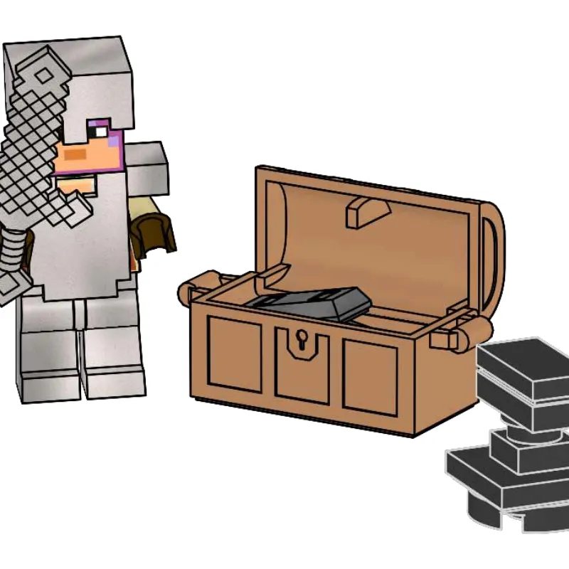 Knight with Chest and Anvil