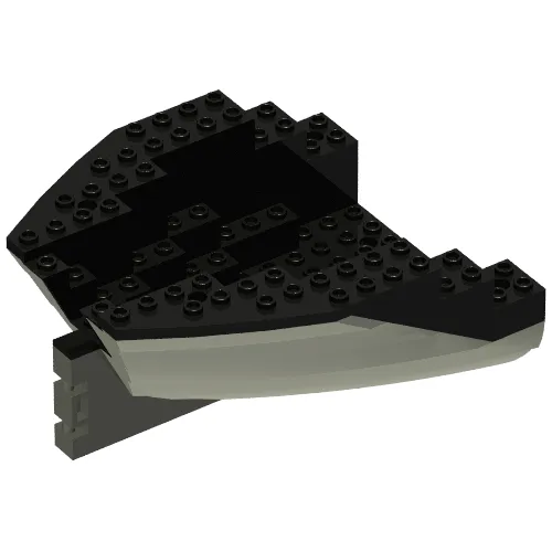 Boat Hull Small Stern 14 x 12 x 5 1/3 with Black Top [Complete Assembly]