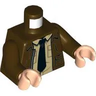 Torso, Jacket, Tan Shirt, Black Tie print, Dark Brown Arms, Light Nougat Hands