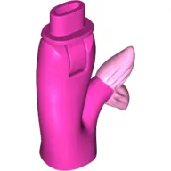 Minidoll Hips and Fishtail (Mermaid) with Bright Pink Tail Fin Print