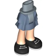 Minidoll Hips and Layered Skirt with Black Shoes, White Laces Print