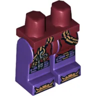 Hips and Dark Purple Legs with Copper Chains with Key, Buckles on Knees and Bones on Feet Print