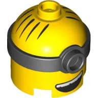 Minifig Head Special, Minion, Medium, 1-Eyed Goggles, Open Mouth Smile print