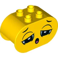 Duplo Brick 2 x 4 x 2 Rounded Ends with Sleepy Face, Half Closed Eyes, Yawn