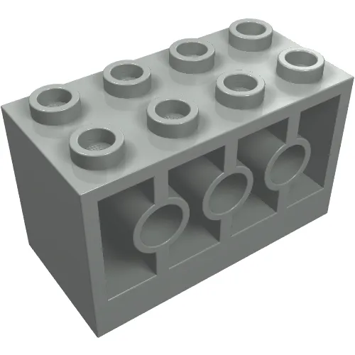Brick 2 x 4 x 2 with Holes on Sides, Reinforced Supports between Tubes