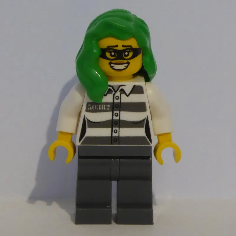 Criminal, Prison Shirt, Bright Green Hair