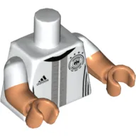 Torso, Dual Molded Arms, Adidas and DFB Logos / 'KHEDIRA 6' Back Print, White Sleeves Pattern, Nougat Arms and Hands