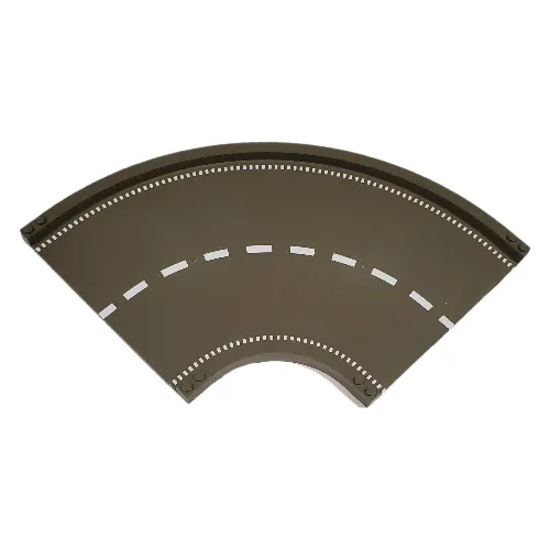 Baseplate Ramp 24 x 24 Curved, Road with White Center Stripe Print