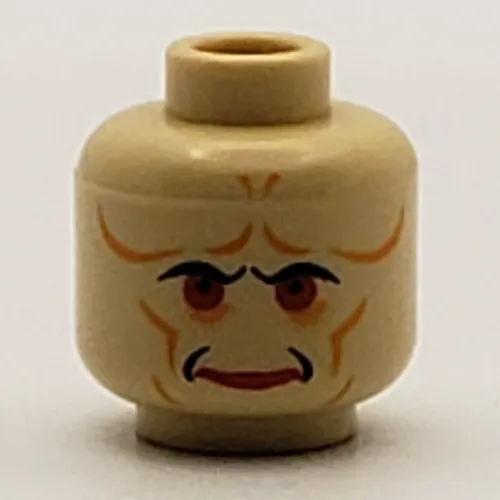 Minifig Head Bib Fortuna, Red Lines, Red Eyes and Lips Print [Blocked Open Stud]