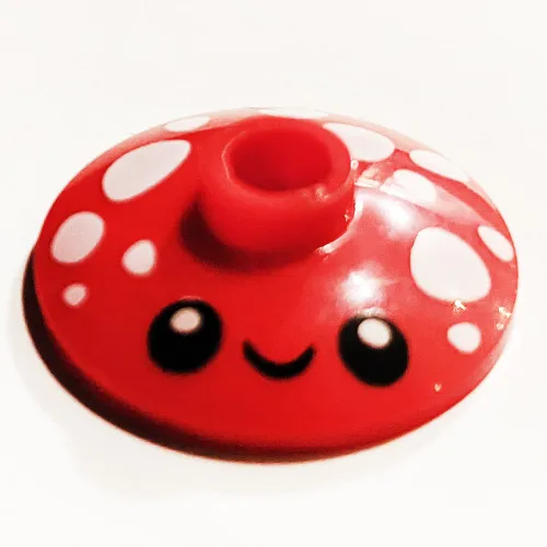 Dish 2 x 2 Inverted [Radar] with White Mushroom Spots, Black Face print