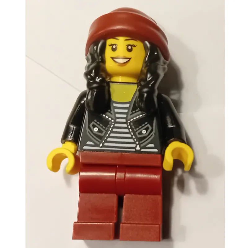 Black Torso, Dark Red Legs, Dark Red Beanie