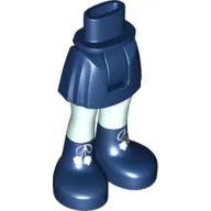 Minidoll Hips and Short Skirt with Sand Green Legs and Dark Blue Boots with White Laces Print