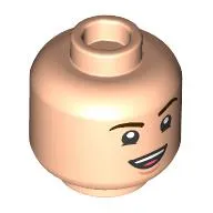 Minifig Head V, Dark Brown Eyebrows, Open Mouth Talking/Wink Print
