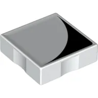 Duplo Tile 2 x 2 with Shape Black Inverse Quarter Disc Print