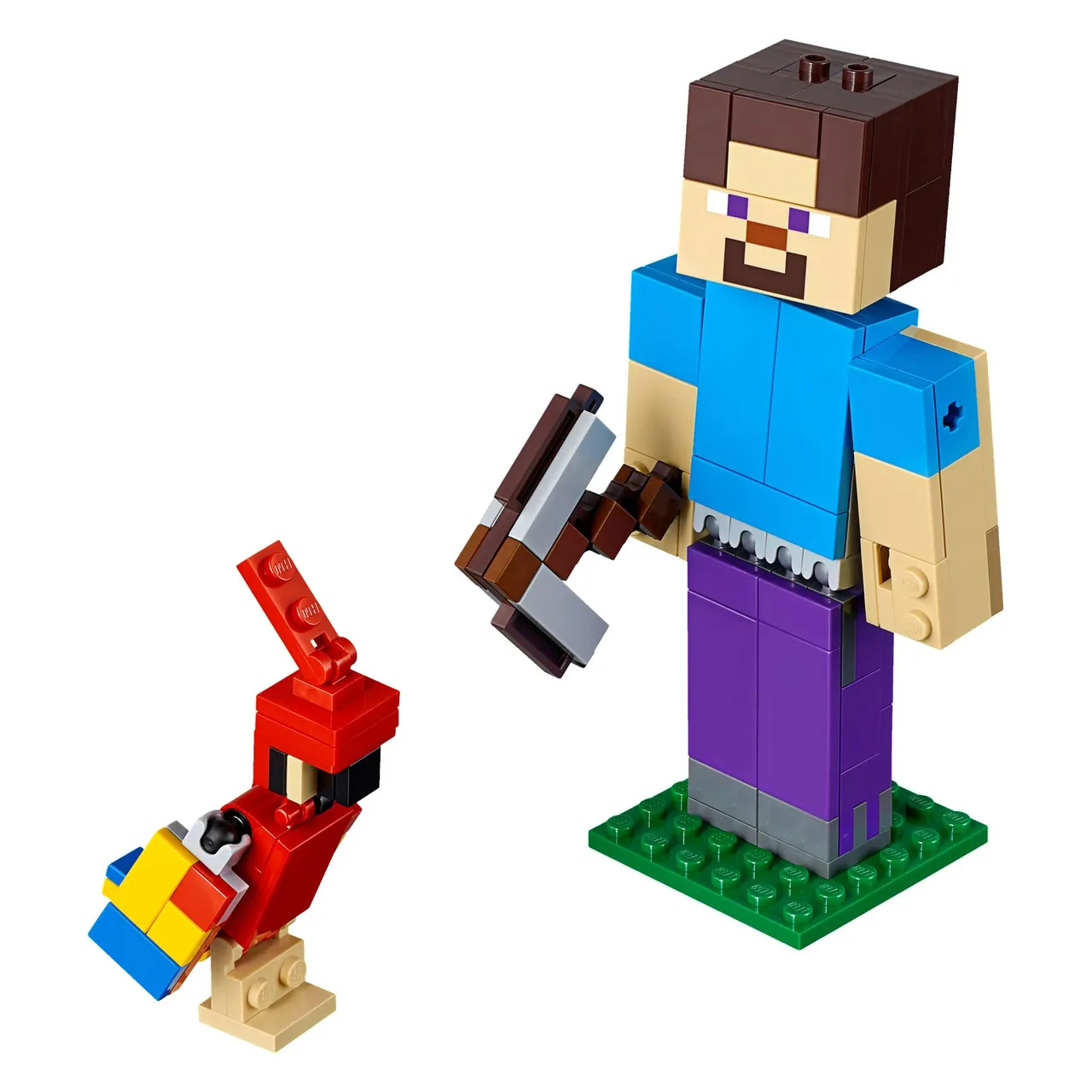Minecraft Steve BigFig with Parrot