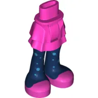 Minidoll Hips and Layered Skirt with Dark Blue Tights, Dark Pink Shoes