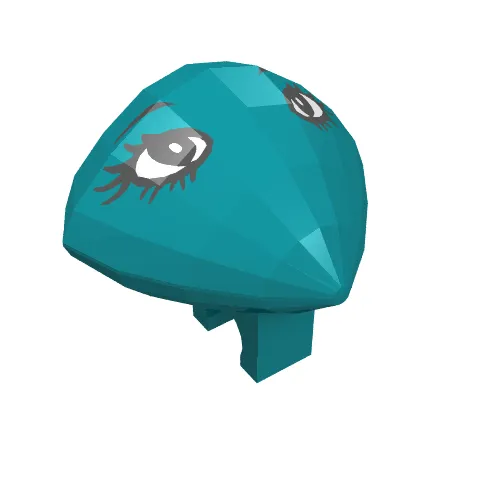 Minifig Head Special with Clip and Eyelashes Print (Martian)