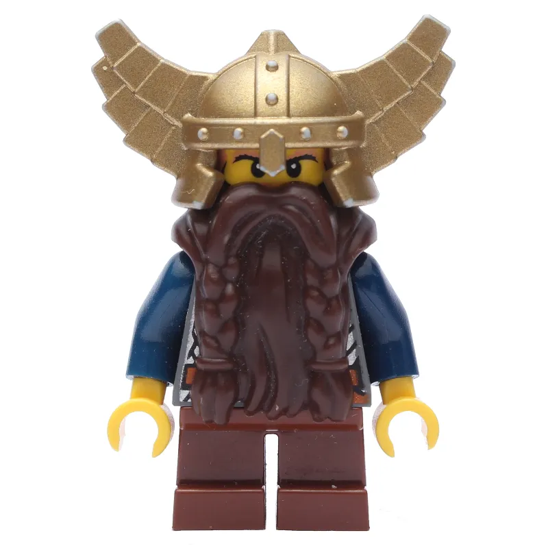 Dwarf, Armor with Shoulder Strap, Short Reddish Brown Legs, Beard, Winged Helmet