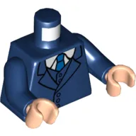 Torso Jacket, Vest, White Shirt Collar, Blue Tie Print, Dark Blue Arms, Light Nougat Hands