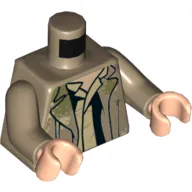 Torso Coat, Camouflage, Open over Shirt Print (Han Solo), Dark Tan Arms, Light Nougat Hands