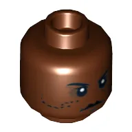 Minifig Head Agen Kolar, Mouth and Dots on Cheeks Print